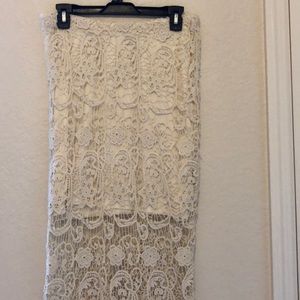 Crochet skirt cream colored